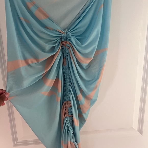 Blue Abstract  Sheer Cover-Up Size Large - Picture 5 of 9